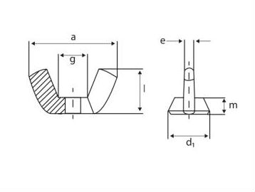tuerca mariposa cotas